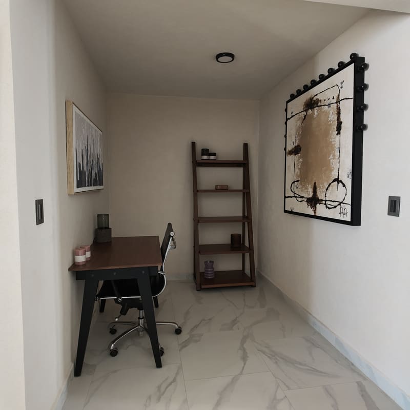 Espacio de estudio o área de trabajo en casa muestra Creta Planta Baja, Basalto
